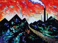 Lot 676 - David Wilde, The Greening of the Rhonda, oil.