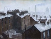 Lot 682 - Steven Scholes, Wet Roof Tops, 1958, oil.