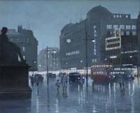 Lot 683 - Steven Scholes, Piccadilly, Manchester, 1962, oil.