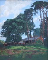 Lot 685 - Linda Bramley, Farm Scene, oil.