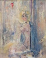Lot 690 - W.J. Beauvais, Kneeling nude, oil.