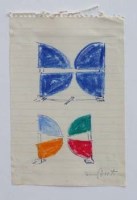 Lot 712 - Sir Terry Frost, Composition, wax crayon and biro.