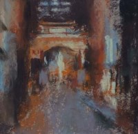 Lot 715 - Marc Grimshaw, China Town, Manchester, pastel.
