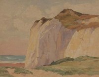 Lot 717 - Stewart Acton, Seaford Cliffs, watercolour.