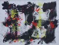 Lot 732 - William Gear, Black Format, mixed media.