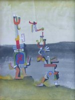 Lot 733 - Conroy Maddox, Mexican Dialogue, watercolour.