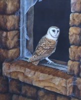 Lot 734 - Jeremy Paul, Barn Owl, gouache.