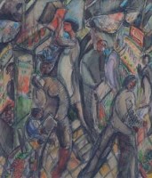 Lot 741 - Jiri Borsky, The Supermarket, watercolour.
