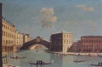 Lot 761 - Alberto Terrini, Ponte di Rialto, Venezia, oil.