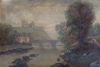 Lot 766 - E. Priestley, Richmond Castle, oil.