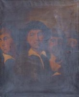 Lot 772 - Continental School, 19th century, Crowd scene, oil on canvas.