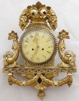 Lot 819 - Swedish gilt gesso rococo style wall clock