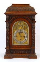 Lot 827 - Pollard oak bracket clock (John Hall & Co.).