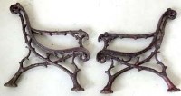 Lot 846 - Pair of Victorian cast iron garden bench ends.