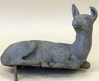 Lot 858 - Cast lead figure of a resting Deer