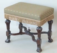 Lot 869 - William & Mary style walnut stool.