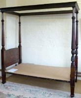Lot 888 - Mahogany Regency style four poster single bed