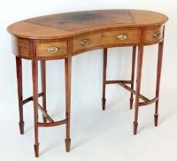 Lot 897 - Edwardian mahogany kidney-shaped writing table