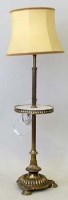 Lot 899 - Gilt metal and white alabaster lamp table