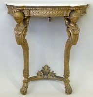 Lot 907 - Gilt wood and gesso neo classical consol table