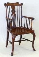 Lot 908 - American walnut elbow chair, circa 1900