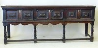 Lot 918 - Oak dresser base, part 17th century with alterations