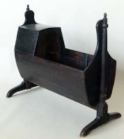 Lot 925 - Lacquered pine hooded cradle