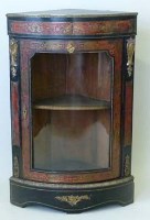 Lot 926 - A Boulle floor standing corner display cabinet (originally a credenza)