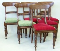 Lot 932 - Six Victorian mahogany dining chairs