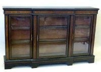 Lot 943 - Edwardian ebonised side cabinet.