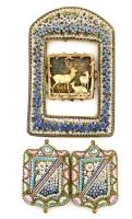 Lot 3 - Micro mosaic belt clasp and a photo frame