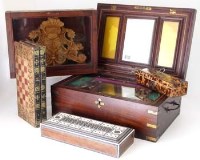 Lot 19 - Brass Bound Writing Box and Three Others plus a