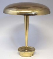 Lot 24 - 1950's table lamp brass shade.