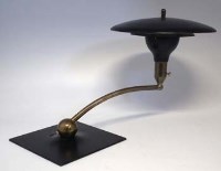 Lot 26 - 1950's black brass table lamp M.G. Wheeler.