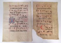 Lot 65 - Three parchment pages of music probably 16th