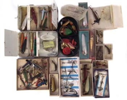 Lot 107 - Hardy compactum black lure box, together with other various Lures