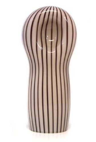 Lot 137 - Opaque and brown striped glass table lamp.