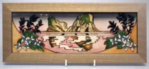 Lot 210 - Moorcroft plaque   decorated with Farewell Beach