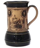 Lot 220 - Royal Doulton stoneware Nelson and his Captains commemorative jug