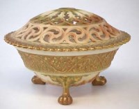 Lot 232 - Royal Worcester pot pourri bowl and cover.