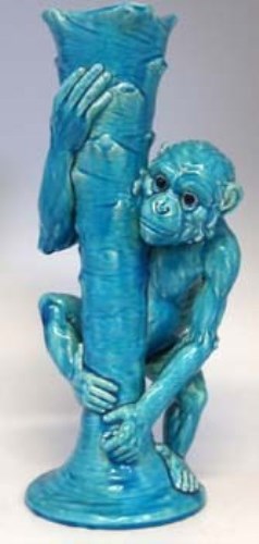 Lot 252 - Majolica Monkey.