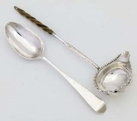 Lot 293 - Geo III silver spoon and punch ladle.