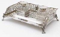 Lot 307 - Silver inkstand.