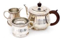 Lot 318 - Three piece silver tea set