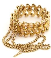 Lot 349 - Flexine 9ct gold expanding bracelet and a 9ct gold necklet chain (2)