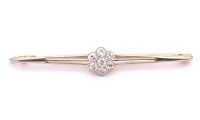 Lot 405 - Platinum and gold diamond floret bar brooch