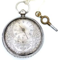 Lot 418 - Silver cased doctor's pocket stop watch, engraved