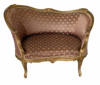Lot 510 - Late 19th century French gesso framed bedroom sofa