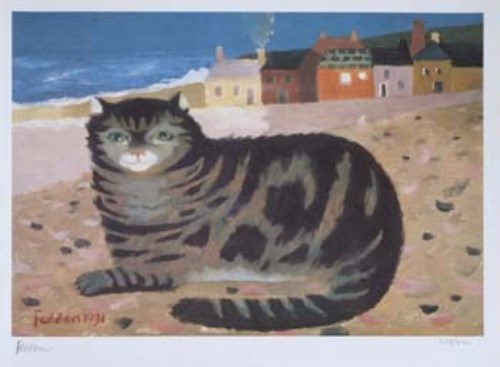 Lot 587 - Mary Fedden, Cat on a Cornish Beach, signed print.