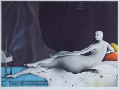 Lot 588 - Paul Wunderlich, Reclining nude, after Ingres, signed lithograph.